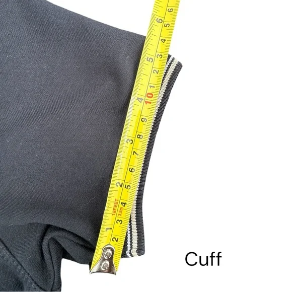 BCBGirls Vintage Y2K Black Short Sleeve Quarter Zip Hoodie Logo Large - Picture 8 of 12